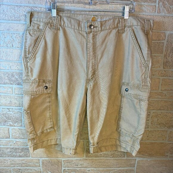 Carhartt Cargo shorts Mens 40 Relaxed utility work khaki Pockets - Picture 1 of 5
